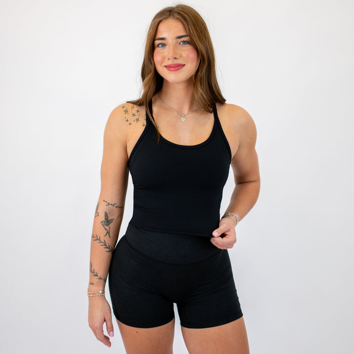 Black Switch Up Crop Tank - Fitted by FLEO - 1