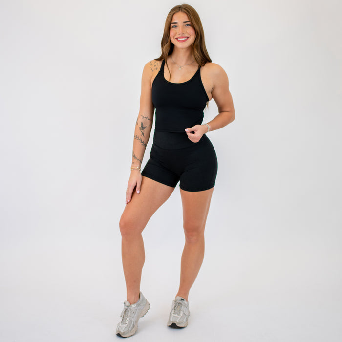 Black Switch Up Crop Tank - Fitted by FLEO - 3