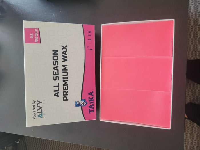 Taika All Season Premium Wax Pink 5lb box powered by Alvy Dental