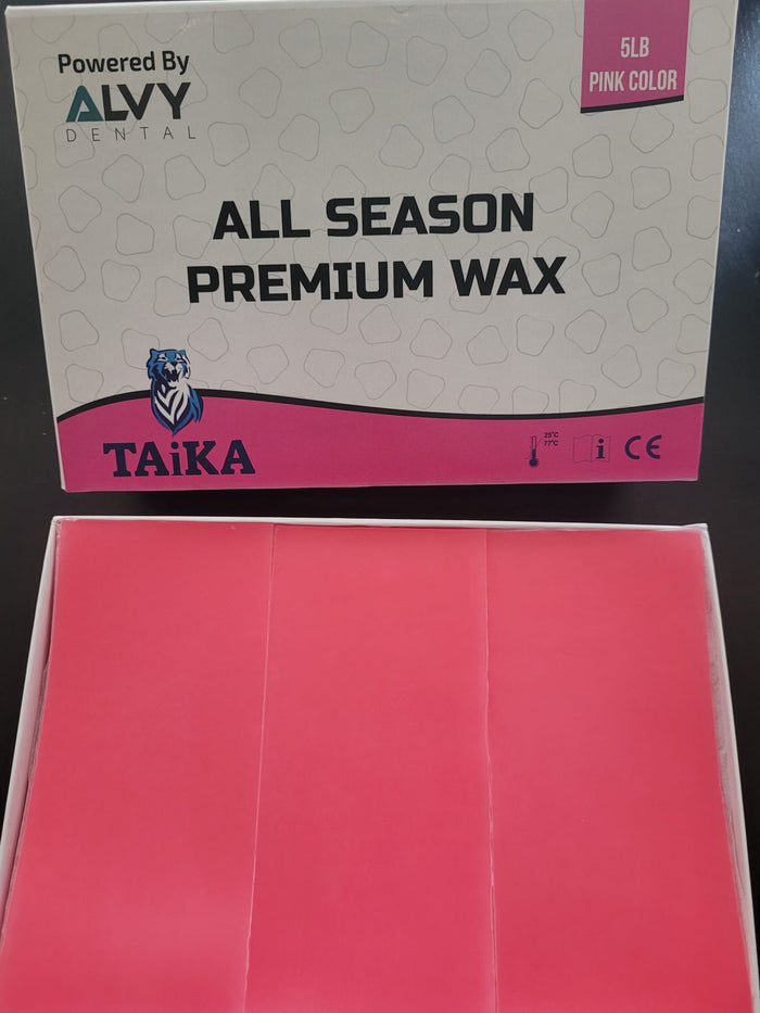 Taika All Season Premium Wax Pink 5lb box powered by Alvy Dental