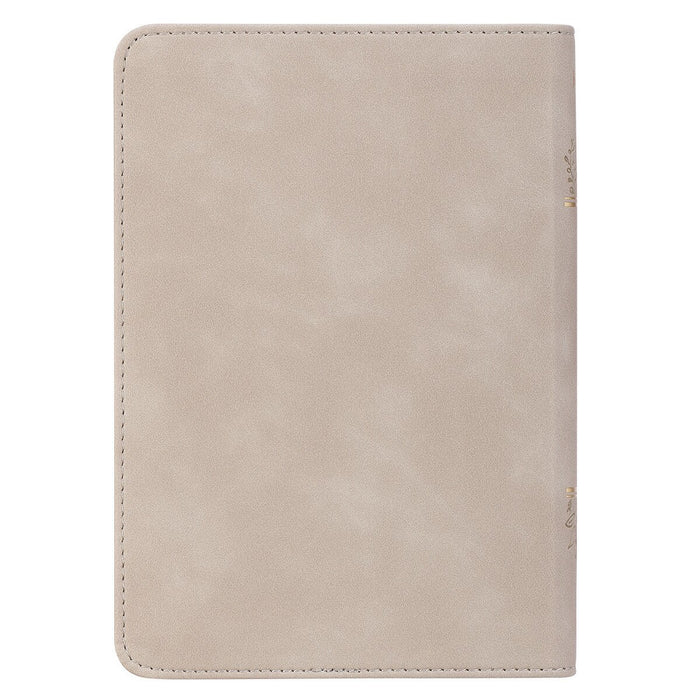 Taupe Bouquet Faux Leather Compact KJV Bible