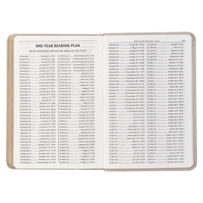 Taupe Bouquet Faux Leather Compact KJV Bible