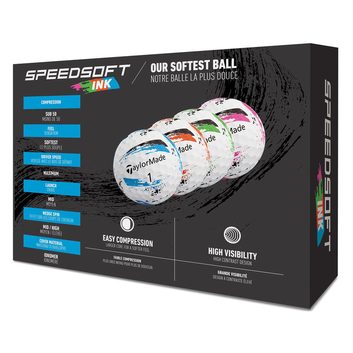 Taylormade TM25 SpeedSoft Ink Golf Balls - Dozen