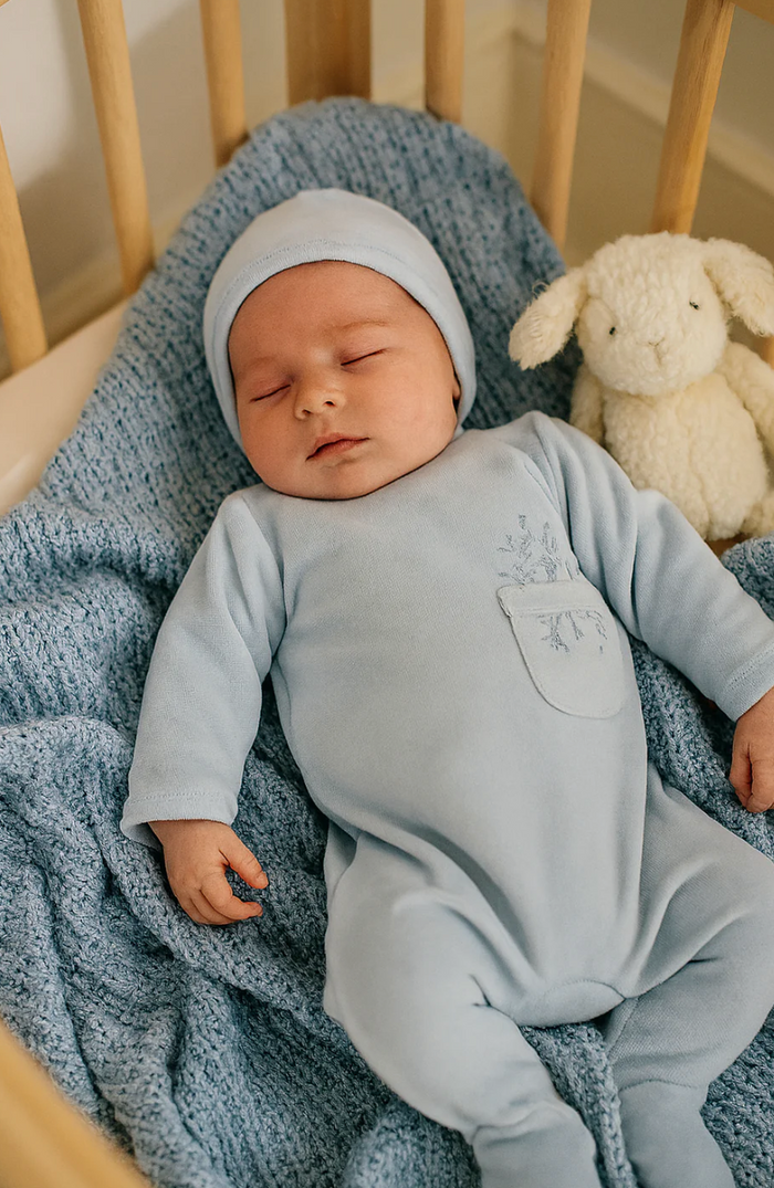 Teddy Velour Pocket Footie & Beanie