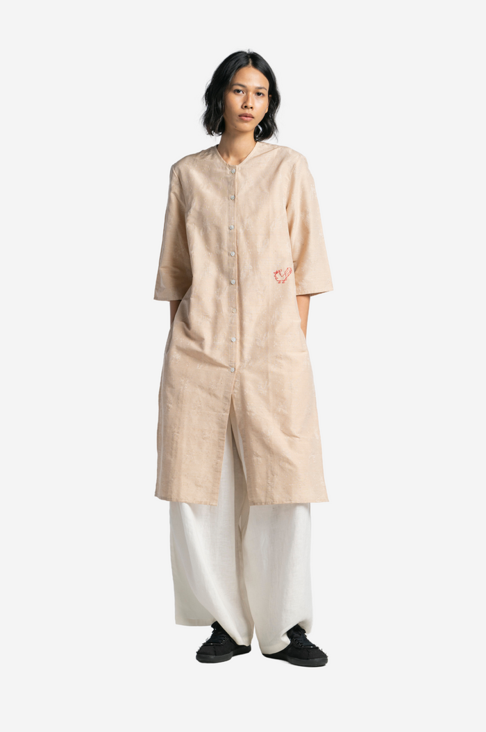 “Tenun Ayam”  Silk-Cotton Fiber Baju Panjang