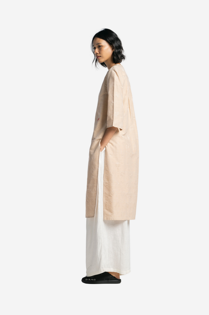 “Tenun Ayam”  Silk-Cotton Fiber Baju Panjang