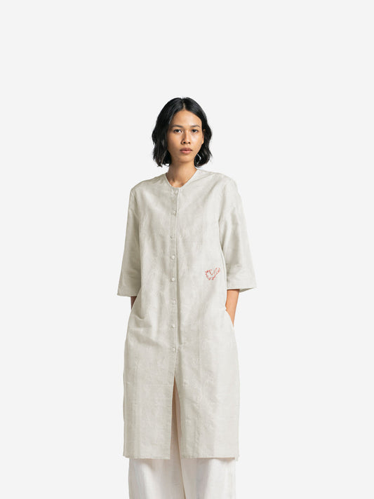 “Tenun Ayam”  Silk-Ramie Fiber Baju Panjang