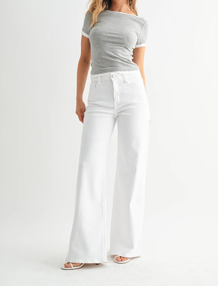 The Stretchy Wide Leg Jean- White