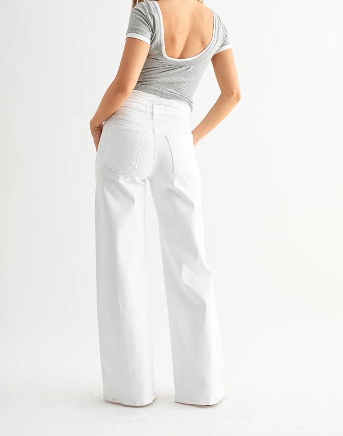 The Stretchy Wide Leg Jean- White