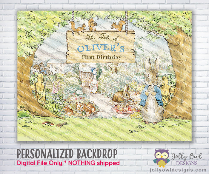 The Tale of Peter Rabbit Party Backdrop
