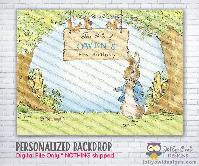 The Tale of Peter Rabbit Party Backdrop