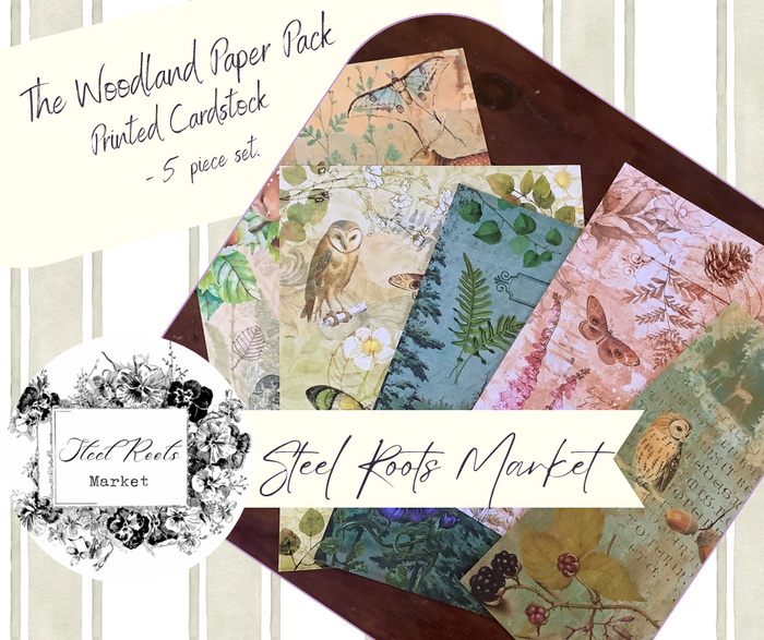 The Woodland Decoupage Paper Pack – Printed on Cardstock (5 Sheets)