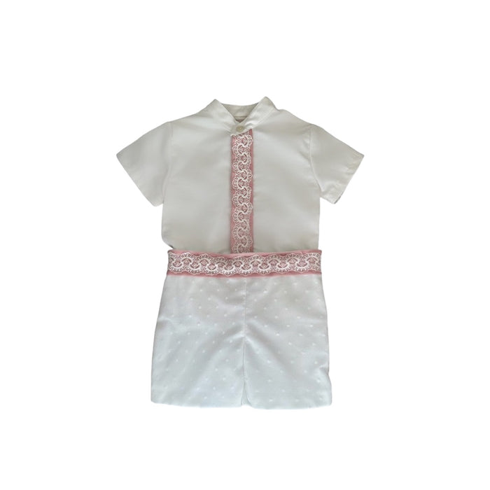 Therese Boy White and Pink 2-Piece Set