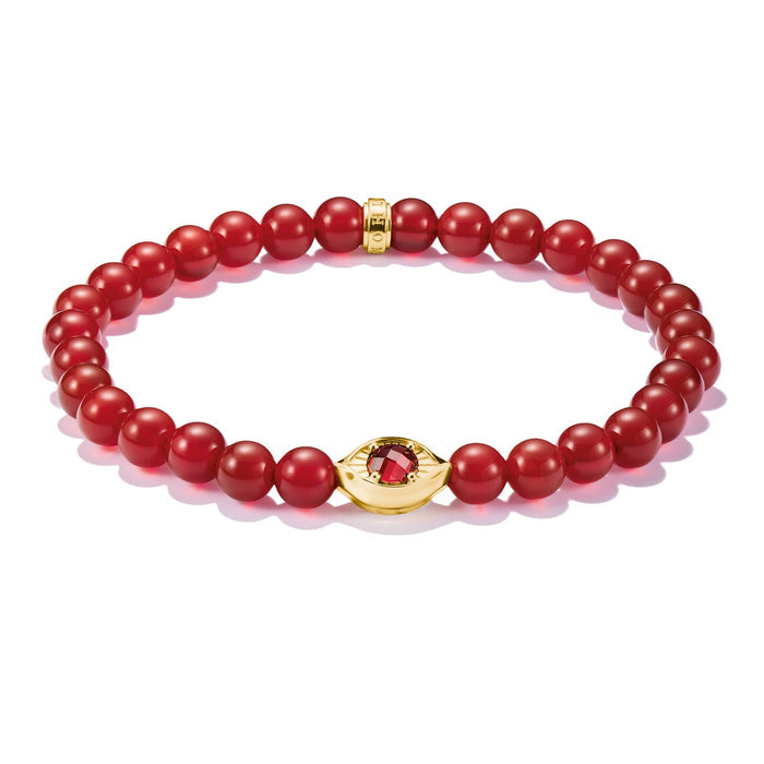 THOMAS SABO Red Agate Eye Bead Bracelet
