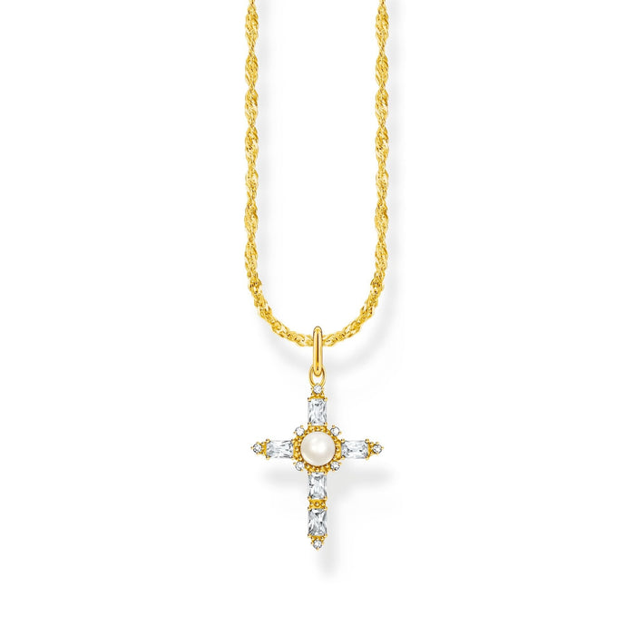 THOMAS SABO Romance Necklace with white cross pendant gold