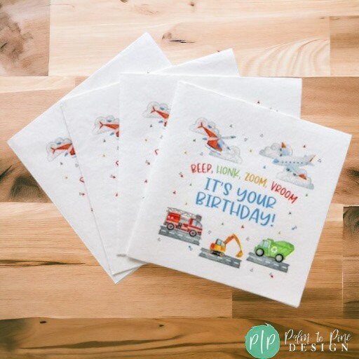 Transportation Party Napkins