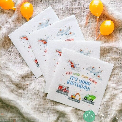 Transportation Party Napkins