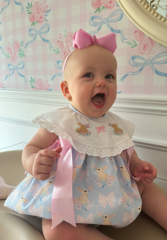 Trellis Bunnies French Knot Romper