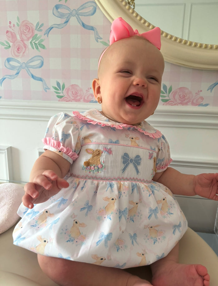 Trellis Bunnies Handsmocked