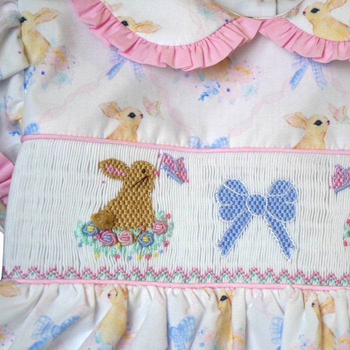 Trellis Bunnies Handsmocked