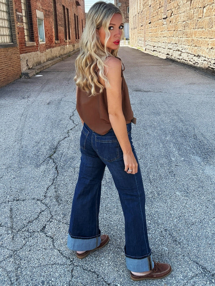 Tribal Brooke Cuffed Palazzo Jeans