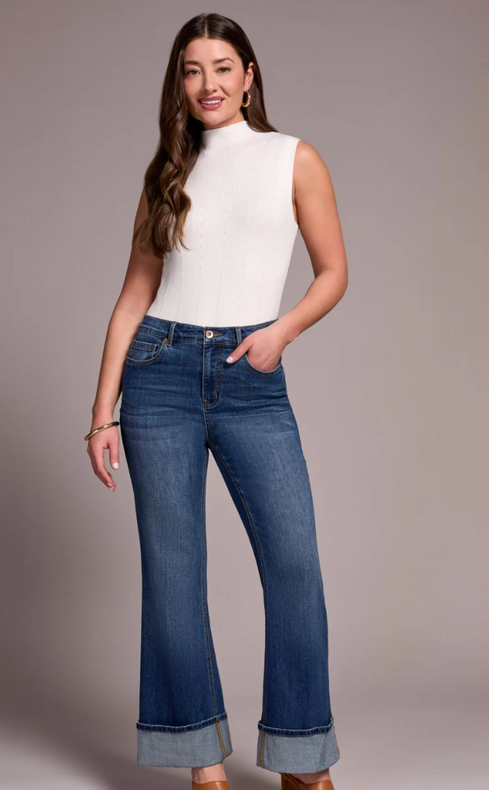 Tribal Brooke Cuffed Palazzo Jeans