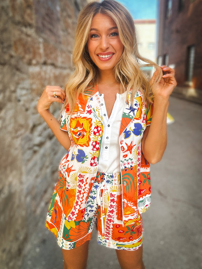Tribal Island Bloom Blouse