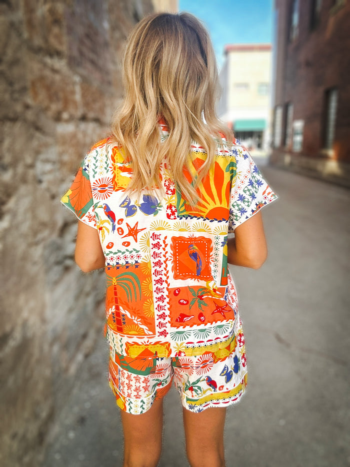 Tribal Island Bloom Blouse
