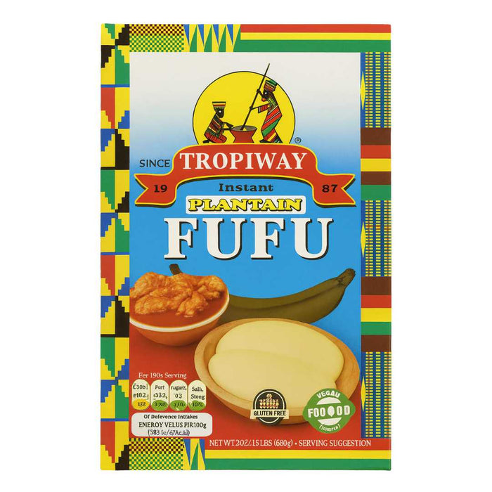 Fufu, Plantain Flour (24oz) Amala, Pounded Yam, Foutou, Foufou, Kwanga, Akumé (Tropiway) – Single Unit (Inventory Stock)