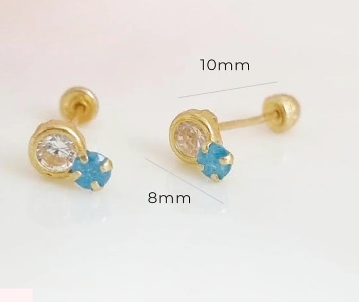 Turquoise Stud 14K Gold