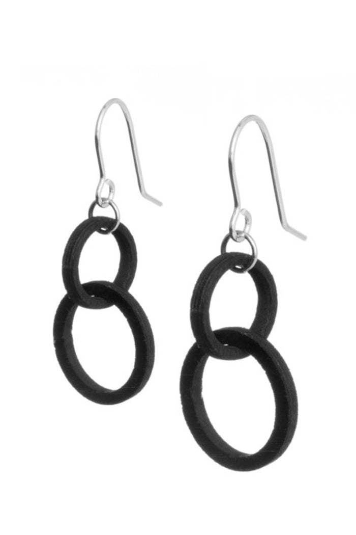 Valona Halo Mini Black Earrings