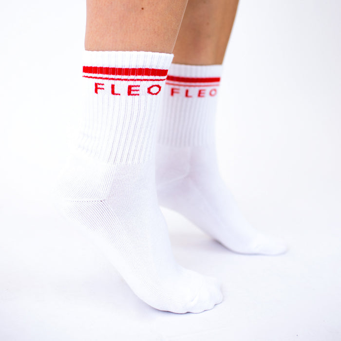 Varsity Sock - White Salsa