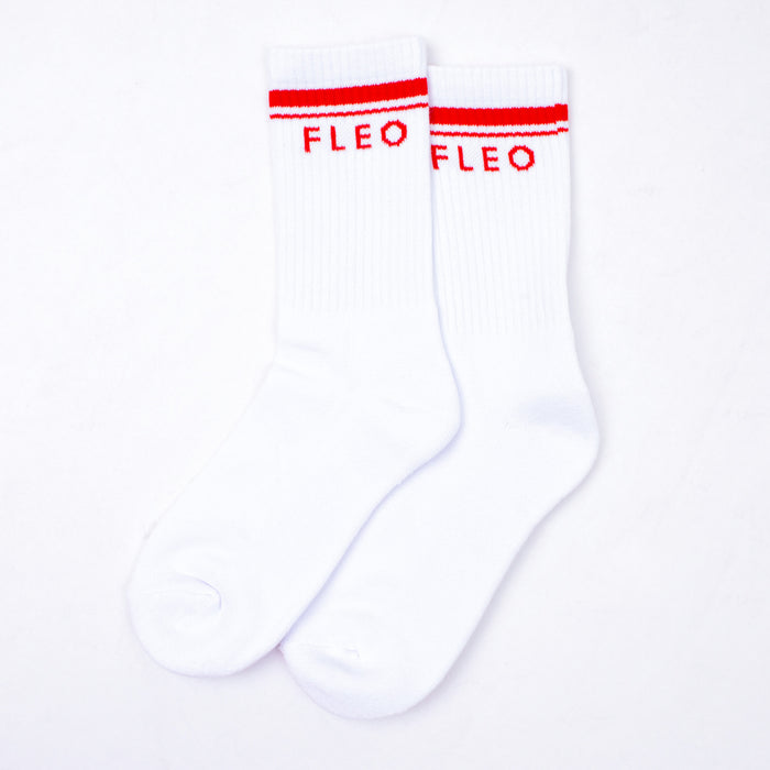 Varsity Sock - White Salsa