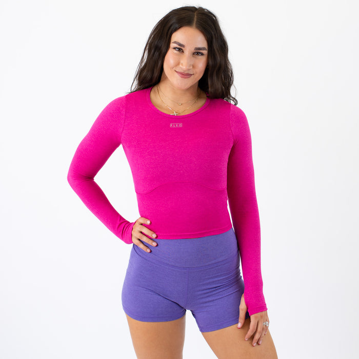 Heather Cabaret Victory Contour Crop Long Sleeve