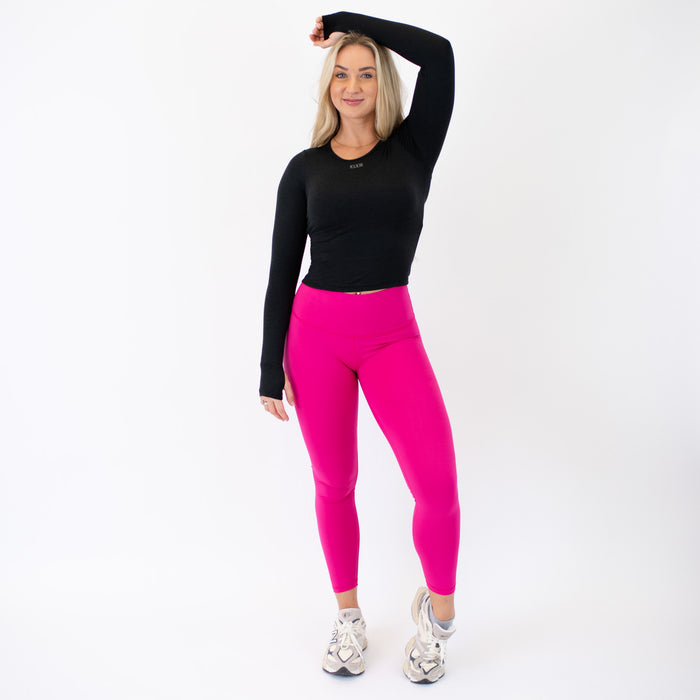 Heather Black Victory Contour Crop Long Sleeve