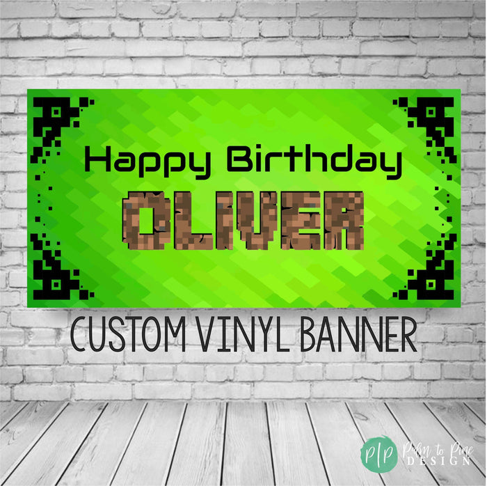 Block-Themed  Personalized Birthday Banner