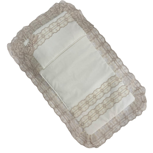 Violette Ivory/Lilac Bassinet Pad/Liner 2-piece set