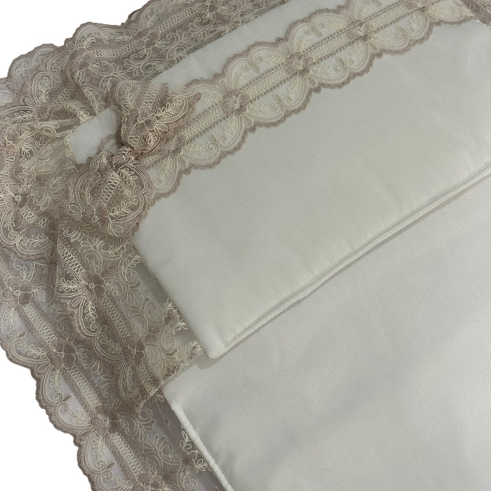 Violette Ivory/Lilac Bassinet Pad/Liner 2-piece set