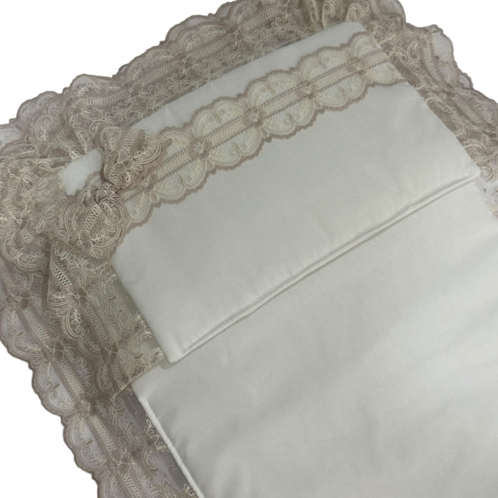 Violette Ivory/Lilac Bassinet Pad/Liner 2-piece set