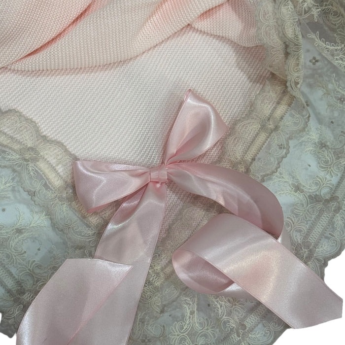 Violette Luxe Pink and Lilac Knitted Blanket