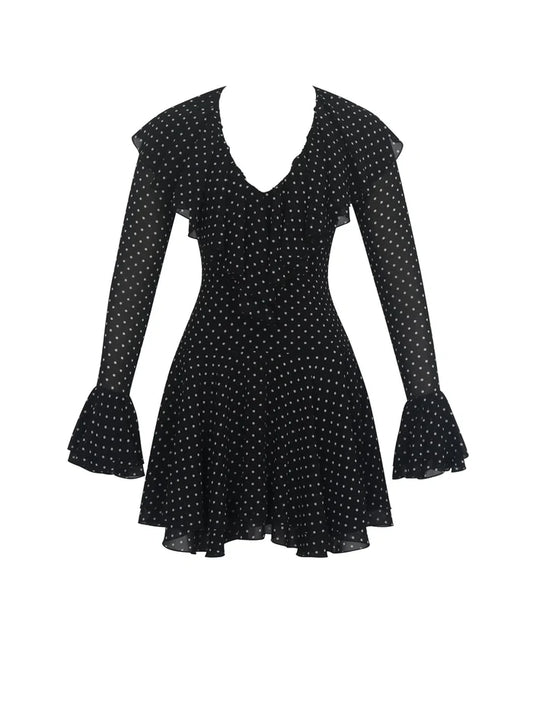 Virginia Polka Dot Ruffle Mini Dress