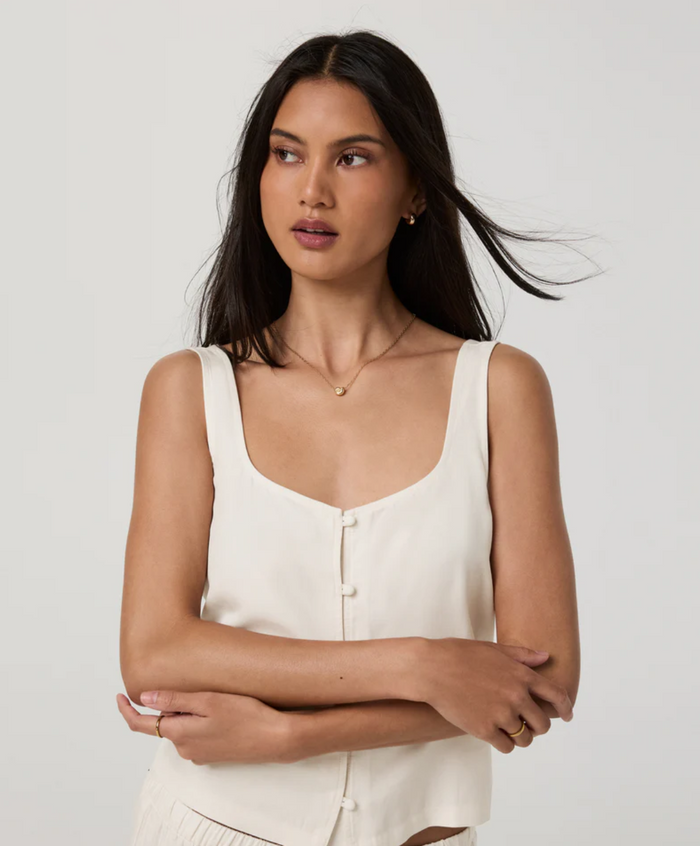 Vuori Trestles Twill Button Front Top