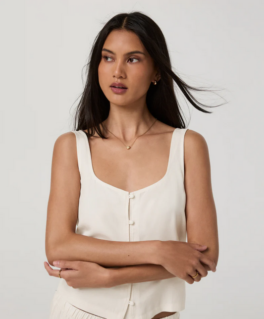 Vuori Trestles Twill Button Front Top