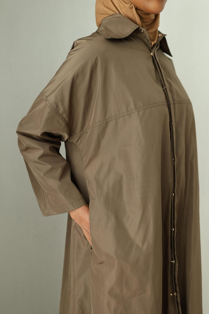 Waterproof Abaya Coat - Brown