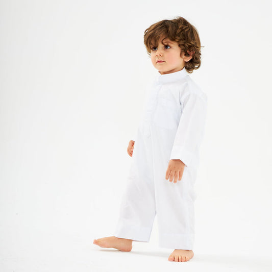 White Kuwaiti Dishdasha-Babies