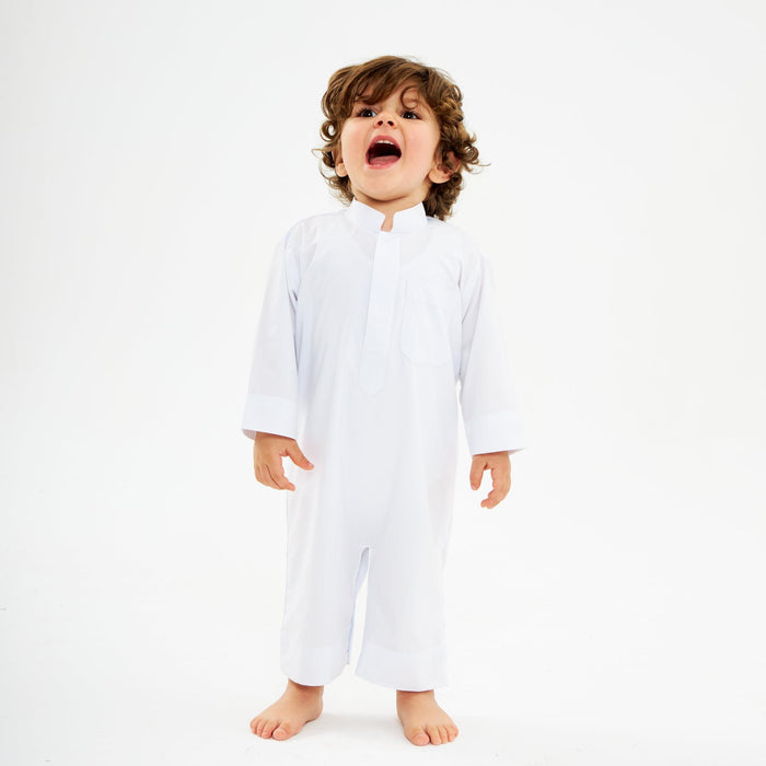 White Kuwaiti Dishdasha-Babies