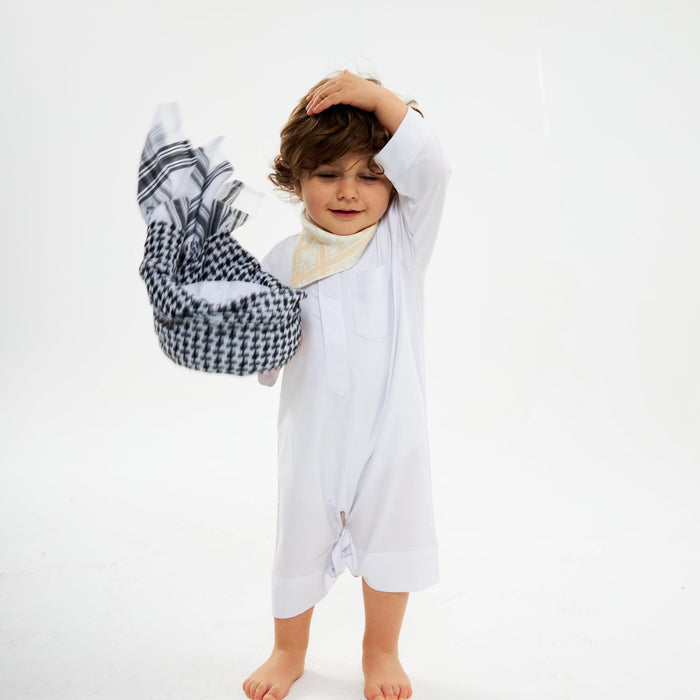 White Kuwaiti Dishdasha-Babies