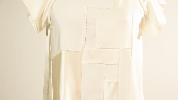 White Patchwork Tunic with Beads