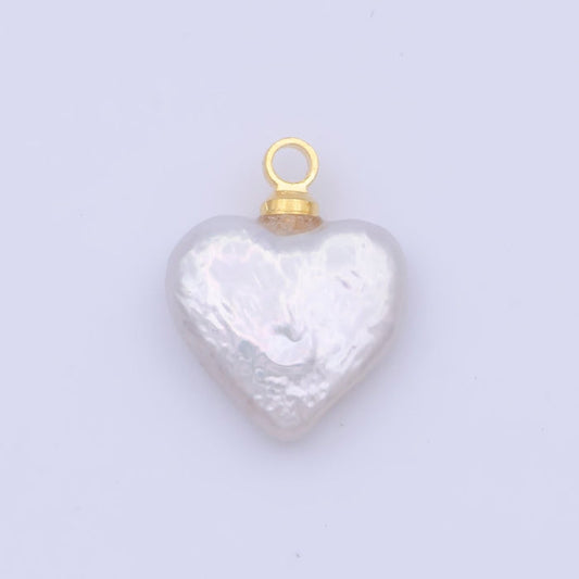 White Pearl Heart Charm