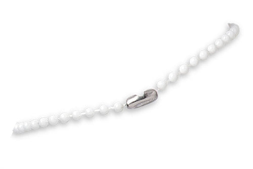 White Plastic Beaded Neck Chain - 30", Qty = 100